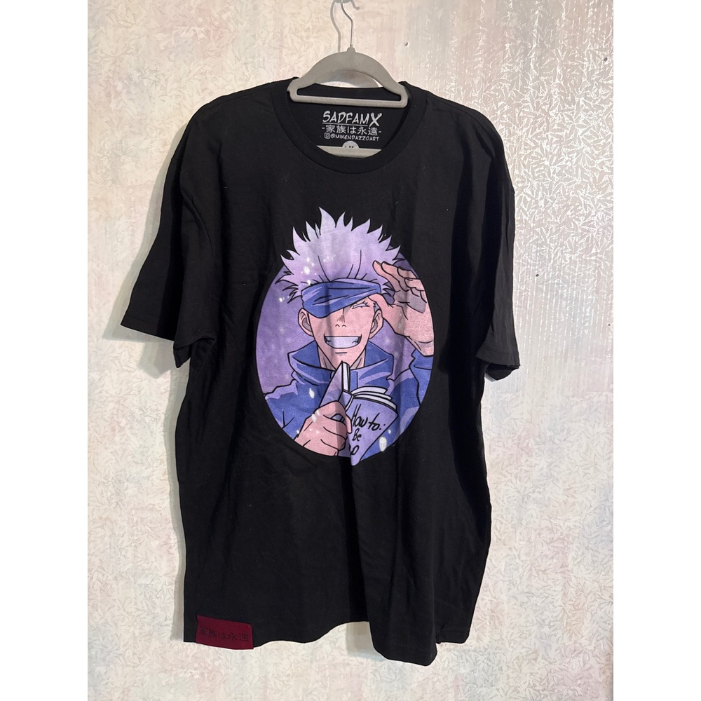 Sadfamx Jujutsu Kaisen Gojo Satoru Anime Graphic T-Shirt Black XL